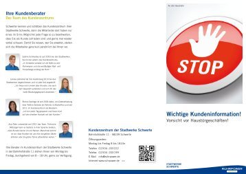 Wichtige Kundeninformation! - Stadtwerke Schwerte