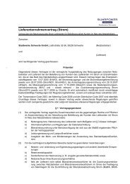 Lieferantenrahmenvertrag (Strom) - Stadtwerke Schwerte