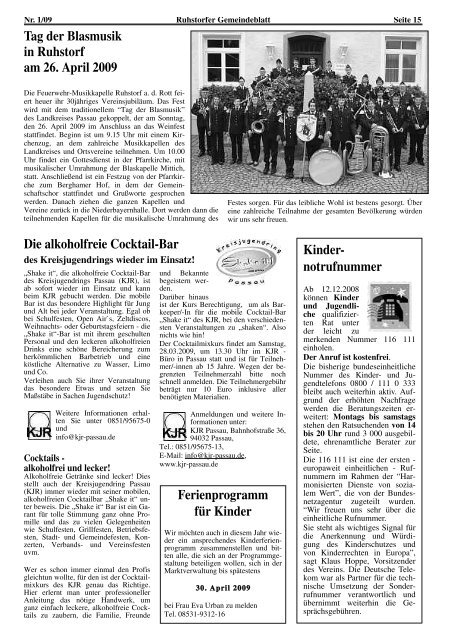 Gemeindeblatt 2009 Nummer 1 - Ruhstorf ad Rott