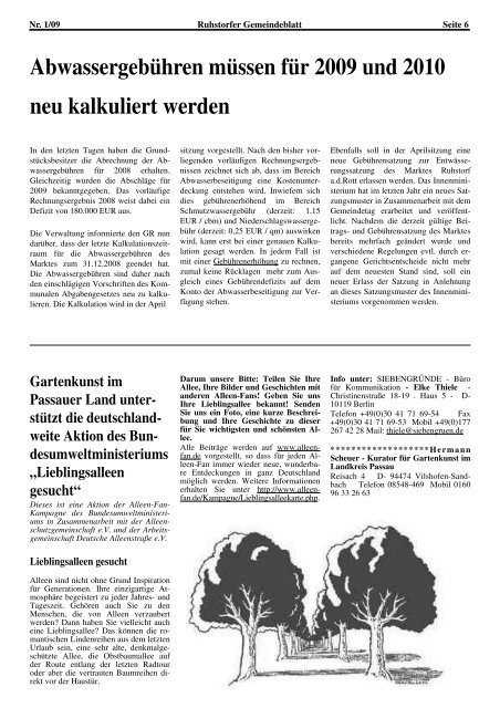 Gemeindeblatt 2009 Nummer 1 - Ruhstorf ad Rott