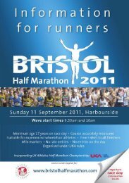 race day information - Bristol Half Marathon