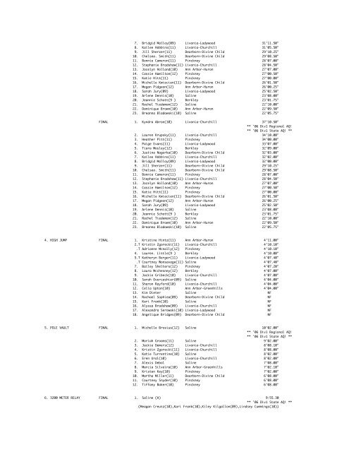 05/13/06 women's track and field page 1 meet ... - RunMichigan.com