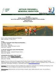 The 48th Arthur Cresswell Memorial Marathon, one of the easier ...