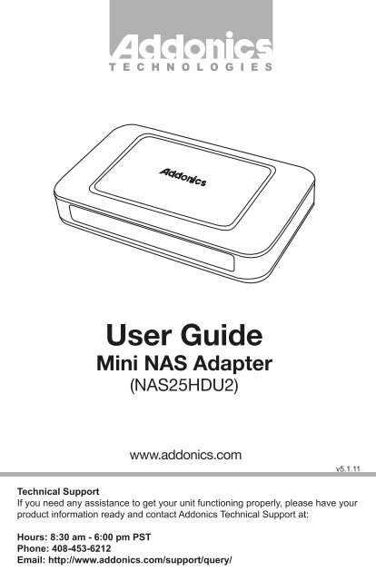 NAS25HDU2 User Guide - Addonics
