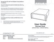 CONTACT US User Guide Storage Rack - Addonics