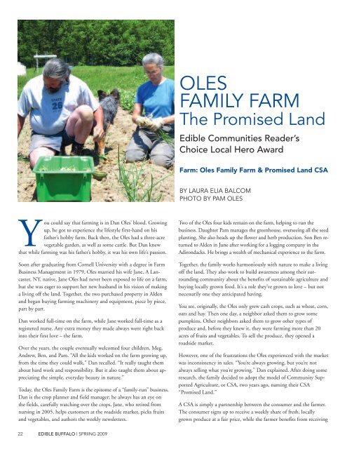 OLES FAMILY FARM - Edible Communities