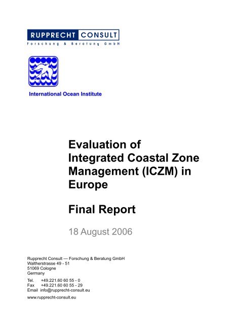 Evaluation of Integrated Coastal Zone Management (ICZM) in ...