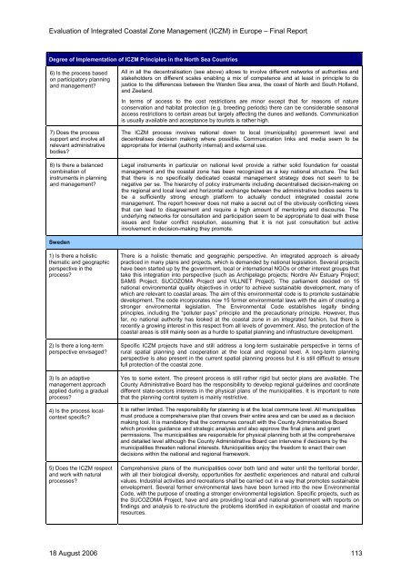 Evaluation of Integrated Coastal Zone Management (ICZM) in ...