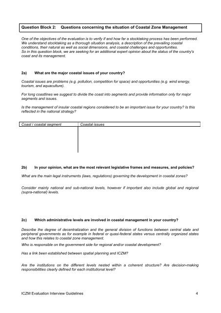 Evaluation of Integrated Coastal Zone Management (ICZM) in ...