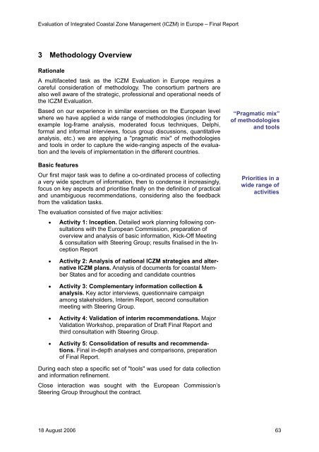 Evaluation of Integrated Coastal Zone Management (ICZM) in ...