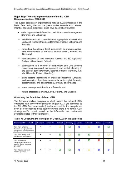 Evaluation of Integrated Coastal Zone Management (ICZM) in ...