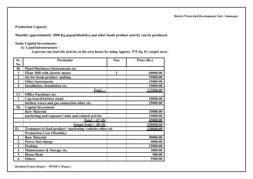 Detailed Project Report - Commissionerate of Rural Development ...