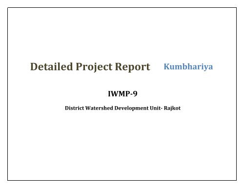 IWMP-9 - Commissionerate of Rural Development Gujarat State ...