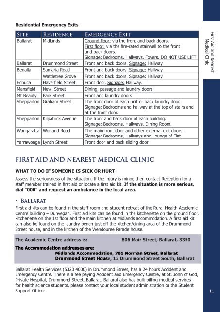 Accommodation - School of Rural Health - University of Melbourne