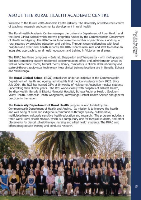 Accommodation - School of Rural Health - University of Melbourne