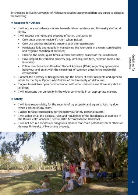 Accommodation - School of Rural Health - University of Melbourne