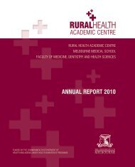 RHAC Annual Report 2010 - School of Rural Health - University of ...