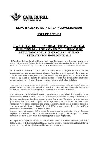departamento de prensa y comunicaciÃ³n nota de prensa caja rural ...