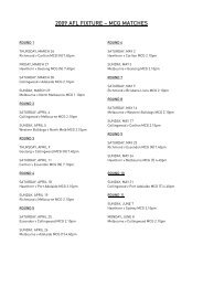 2009 AFL FIXTURE â MCG MATCHES