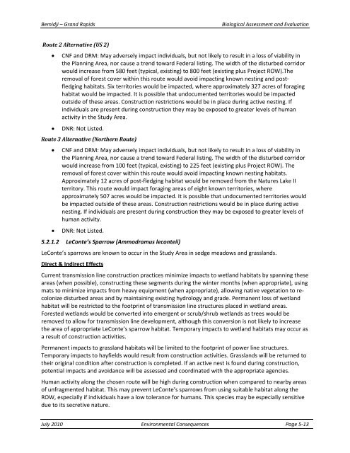 Appendix F Detailed Cover Type Tables - USDA Rural Development