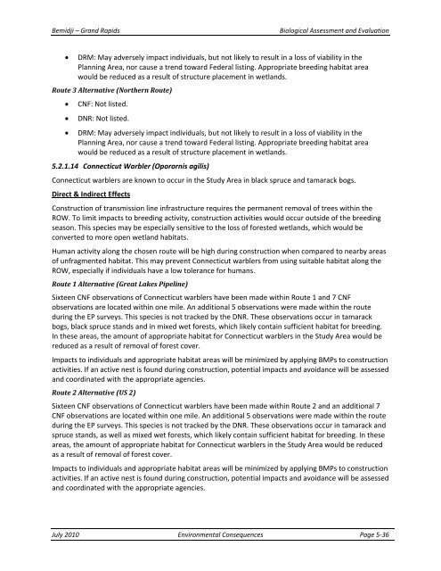 Appendix F Detailed Cover Type Tables - USDA Rural Development