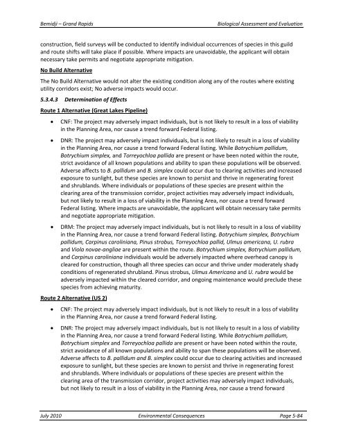 Appendix F Detailed Cover Type Tables - USDA Rural Development