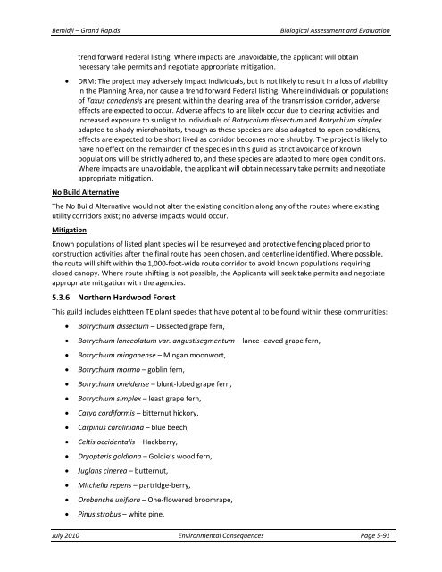 Appendix F Detailed Cover Type Tables - USDA Rural Development