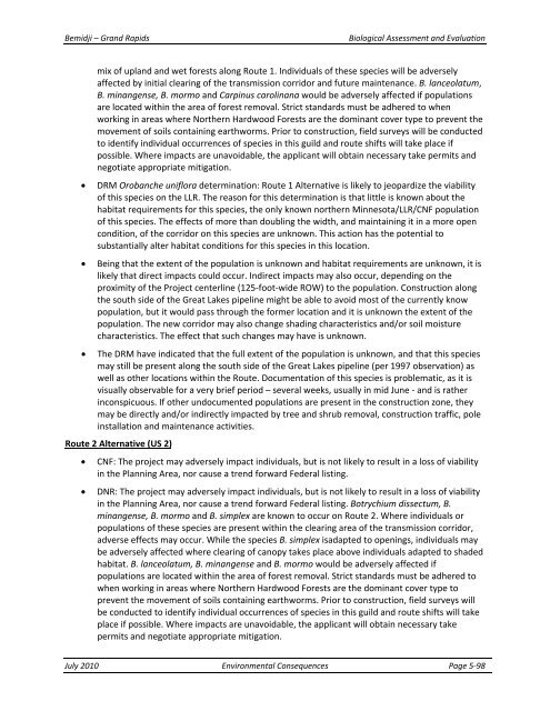 Appendix F Detailed Cover Type Tables - USDA Rural Development