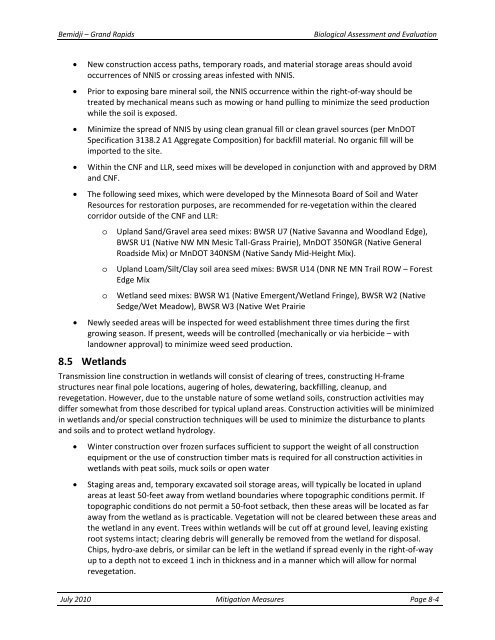 Appendix F Detailed Cover Type Tables - USDA Rural Development