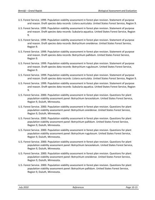 Appendix F Detailed Cover Type Tables - USDA Rural Development