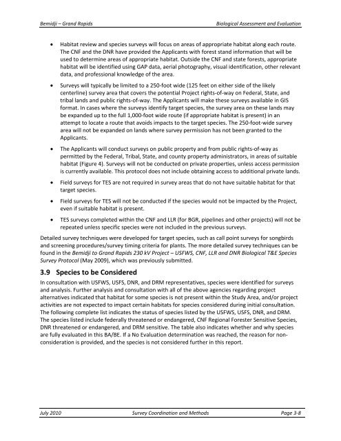 Appendix F Detailed Cover Type Tables - USDA Rural Development