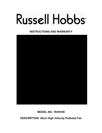 User manual - Russell Hobbs