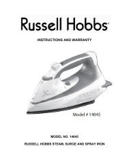 INSTRUCTIONS AND WARRANTY - Russell Hobbs