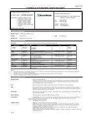 MSDS - Copper and Alloys - Russel Metals, Inc.