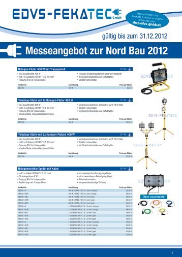 Messeangebot zur Nord Bau 2012 - EDVS Gmbh