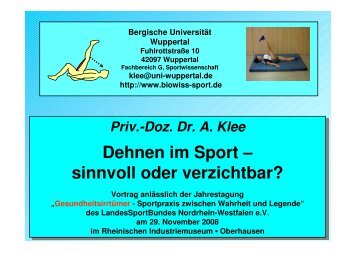 Dehnen im Sport – sinnvoll oder verzichtbar? Dehnen im Sport ...