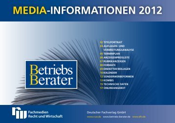 MEDIA-INFORMATIONEN 2012 - Deutscher Fachverlag