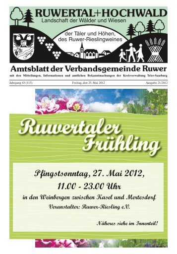 Pfingstsonntag, 27. Mai 2012, 11.00 - 23.00 Uhr