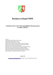 Rechnerverbund NRW; Arbeitsbericht Ã¼ber Planungsstand und ...