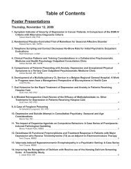 Table of Contents - Academy of Psychosomatic Medicine