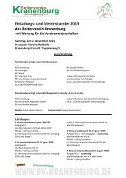 Ausschreibung für die Vereinsmeisterschaften des - RV Kranenburg