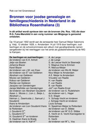 Bronnen voor joodse genealogie en familiegeschiedenis in ...