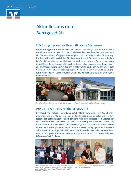 Jahresbericht I 2012 - Raiffeisen-Volksbank Neustadt eG
