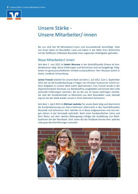 Jahresbericht I 2012 - Raiffeisen-Volksbank Neustadt eG