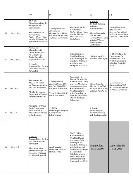 1. Halbjahr: 22 Schulwochen / 2. Halbjahr: 17 ... - RvD-Schule