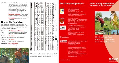 Freizeittipps mit dem Schnellbus S 50 MÃ¼nster - FMO - Kreis Steinfurt