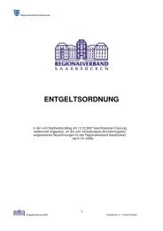 Entgeltordnung - Regionalverband Saarbrücken