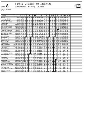 Linie 8 Gewerbepark - Keilberg - GrÃ¼nthal (Pentling -) Ziegetsdorf ...
