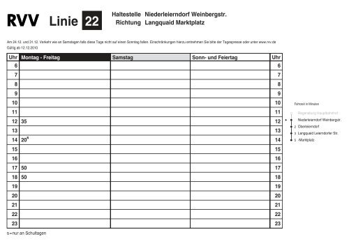 Linie 22 - RVV Regensburger Verkehrsverbund