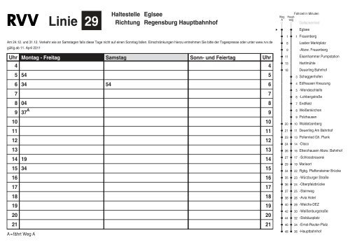 Linie 29 Haltestelle Richtung Regensburg Hauptbahnhof ...